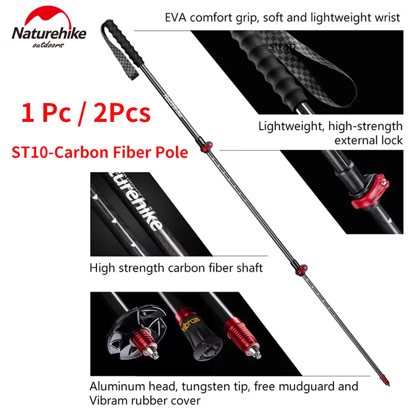 Trekking Pole Carbon - Naturehike ST10 Carbon Fiber Trekking Pole
