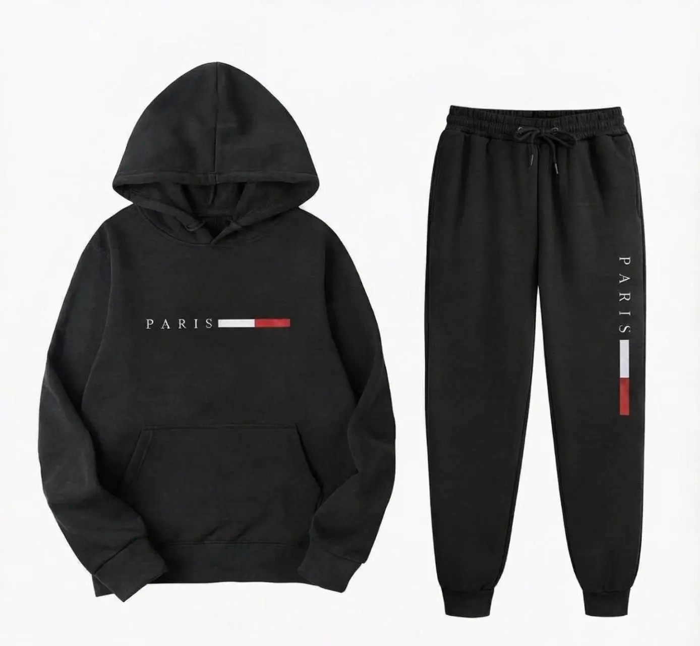 Paris Letter Print Men Hoodie  - огляд і ціна Joggers Pants